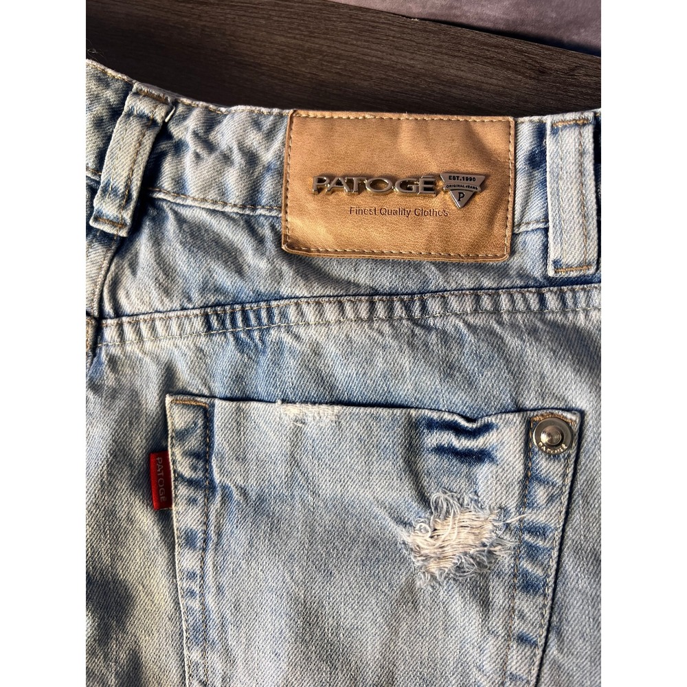 PATOGE Jeans Light Wash Wrap Front Skort Distressed Denim Size 40 US 8 Medium - Picture 6 of 10